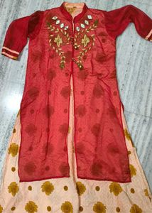 Embroidered Red & Pink Salwar Kameez