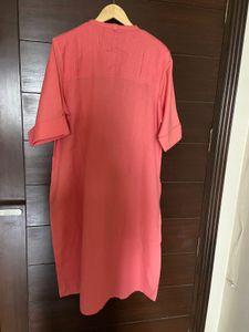Women’s Coral Pink Pintuck Kurta (18)xxxl