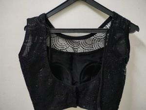 Black  Padded Net Blouse