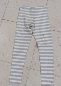 white and silver leggings , 3/4 to ankle length