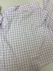 Lavender And White Checkered Shirt