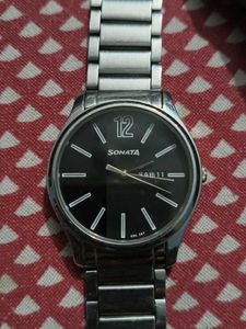 Sonata Silver Watch