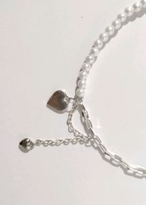 punk heart chained necklace