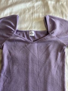 Ribbed Square Neck Top