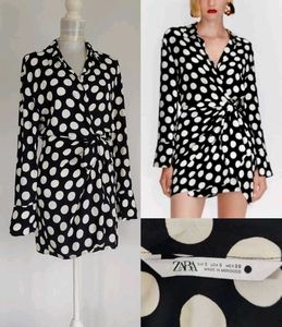 Zara polka dot Shirt dress