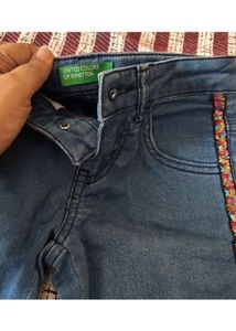 Benetton Sequined Jeans For Girls 6-7