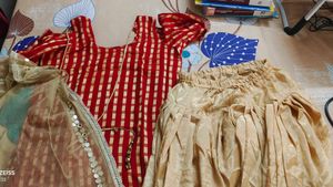 Red &amp; Gold Salwar Kameez Suit