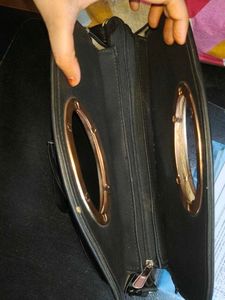 Black Handbag with Gold Handle