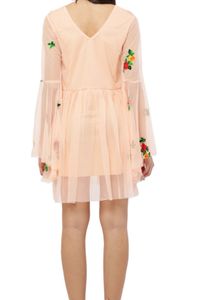 Floral Embroidered Bell Sleeve Dress