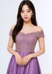 Lavender Lace Embroidered Gown
