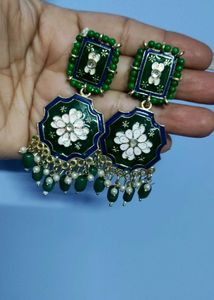 Green Colour 2 Jhumka Set