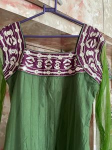 Green Embraced Anarkali