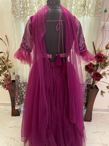Magenta Embellished Lehenga Choli