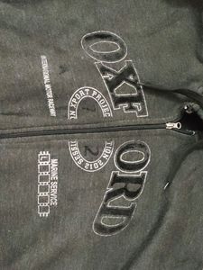 Grey Black Sweatshirt Zipper Hoodie