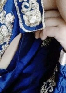 Full Length Navy Blue Front Open Gown