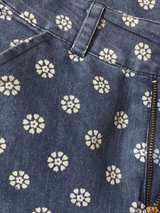 Floral Print Wide Leg Jeans