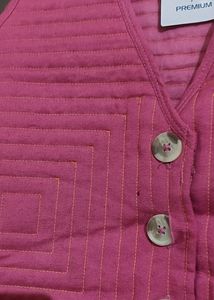 Quilted Deep Neck Waist Coat