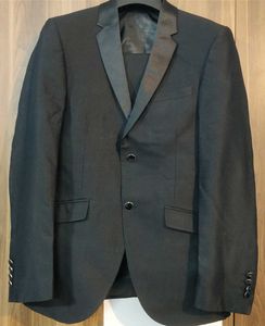 Blackberrys Black Shiny Collar Coat Suit Set