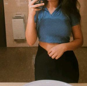 Blue Collar Crop Top
