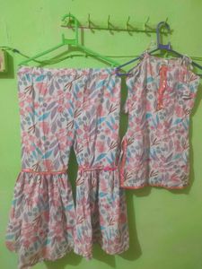 Floral Print Girls&#39; Outfit