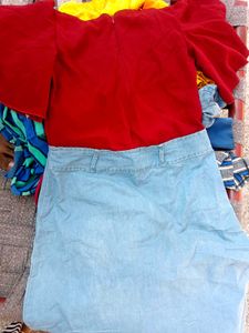 Red &amp; Blue denim Dress