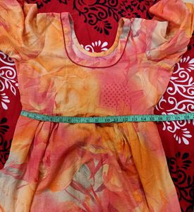 Floral Kurta Set Orange shade