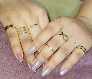 Gold Tone Ring Set - Trendy Style