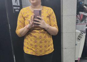 Patterned Mustard Top