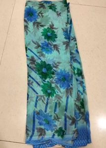 Blue &amp; Green Floral Print Fabric