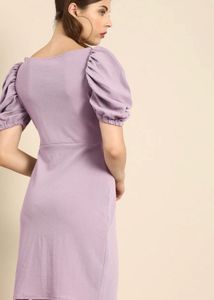 Lilac Puff Sleeve Mini Dress