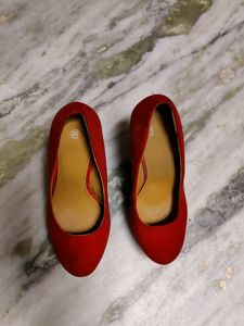 Pellenium Red Suede High Heel Wedges