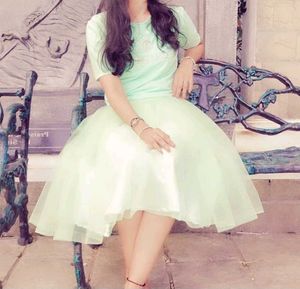 Net Skirt And Stretchable Tshirt For Womens