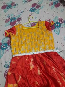 Red &amp; Yellow Ethnic Dress 36 bust length 50