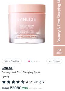 Combo Laneige Bouncy &amp; Firm Sleeping Mask