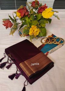 Elegant Maroon  with Tassels Zaree Patta