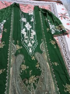 Patchwork Suit with Chiffon Dupatta