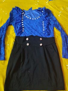 Cute Blue &amp; Black Dress