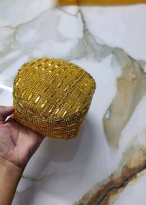 Gold Beaded Topi For Kids