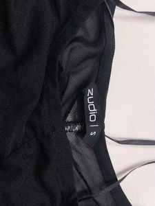 Black Mesh Long Sleeve Top