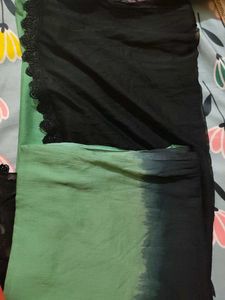 Elegant black and green Kurta With Duppata