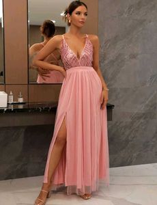 Pink Sequin Maxi Dress