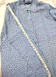 Xxl Blue Polka Dot Shirt Tunic