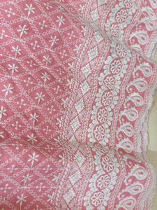 Women&#39;s Pink Colour Chickenkari Kurti🥰♥️😍