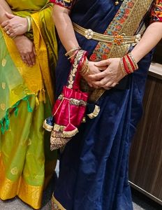 Maroon And Black Wedding Potli bag