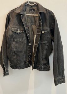 Vintage Washed Black Denim Jacket
