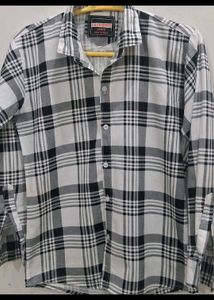 Men's Black &amp; White Plaid Shirt