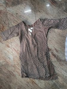 Brown Printed Kurta