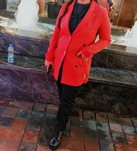 Red Casual Coat