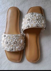 2 Sandal Set Pearl &amp; Shell Embellished