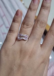 Real Silver Infinity Lavender/Pastel Pink Ring